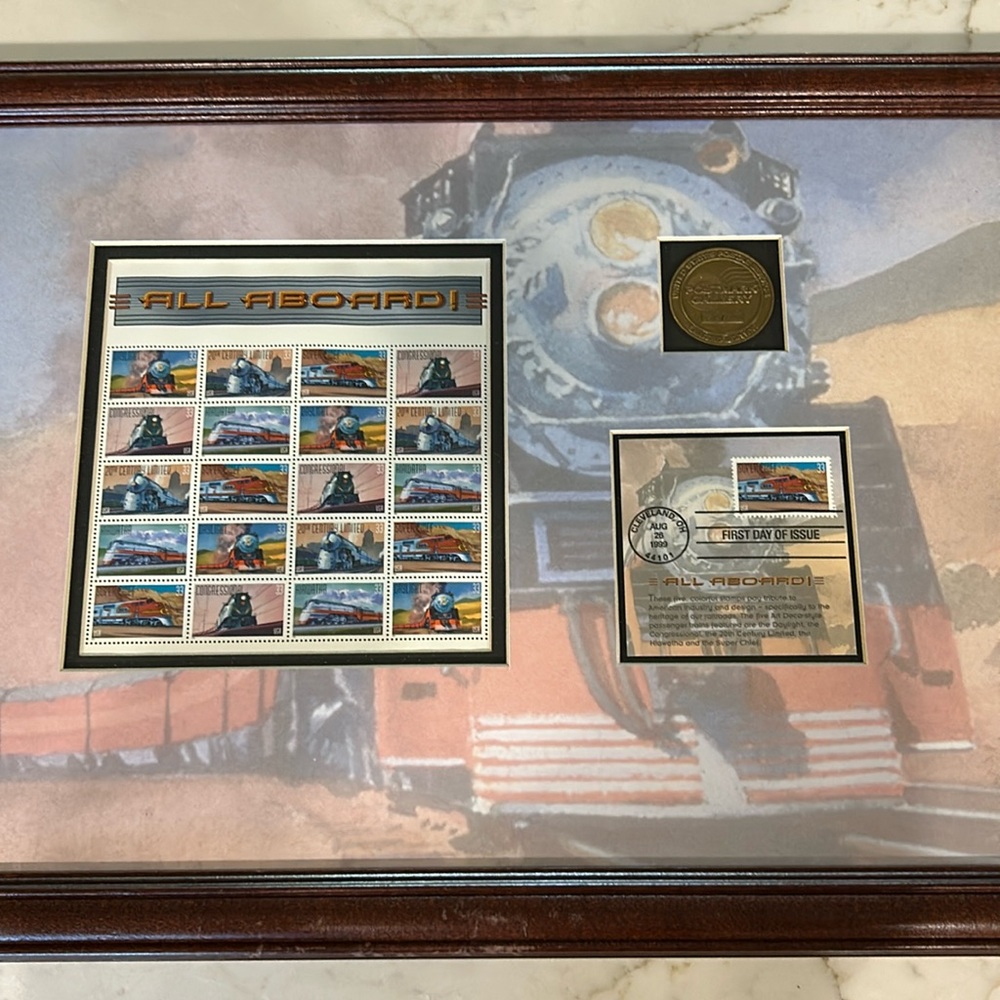 “all aboard” first day issue. Collectors gallery 2645\2700. USPS